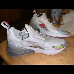 White and floral Nikes